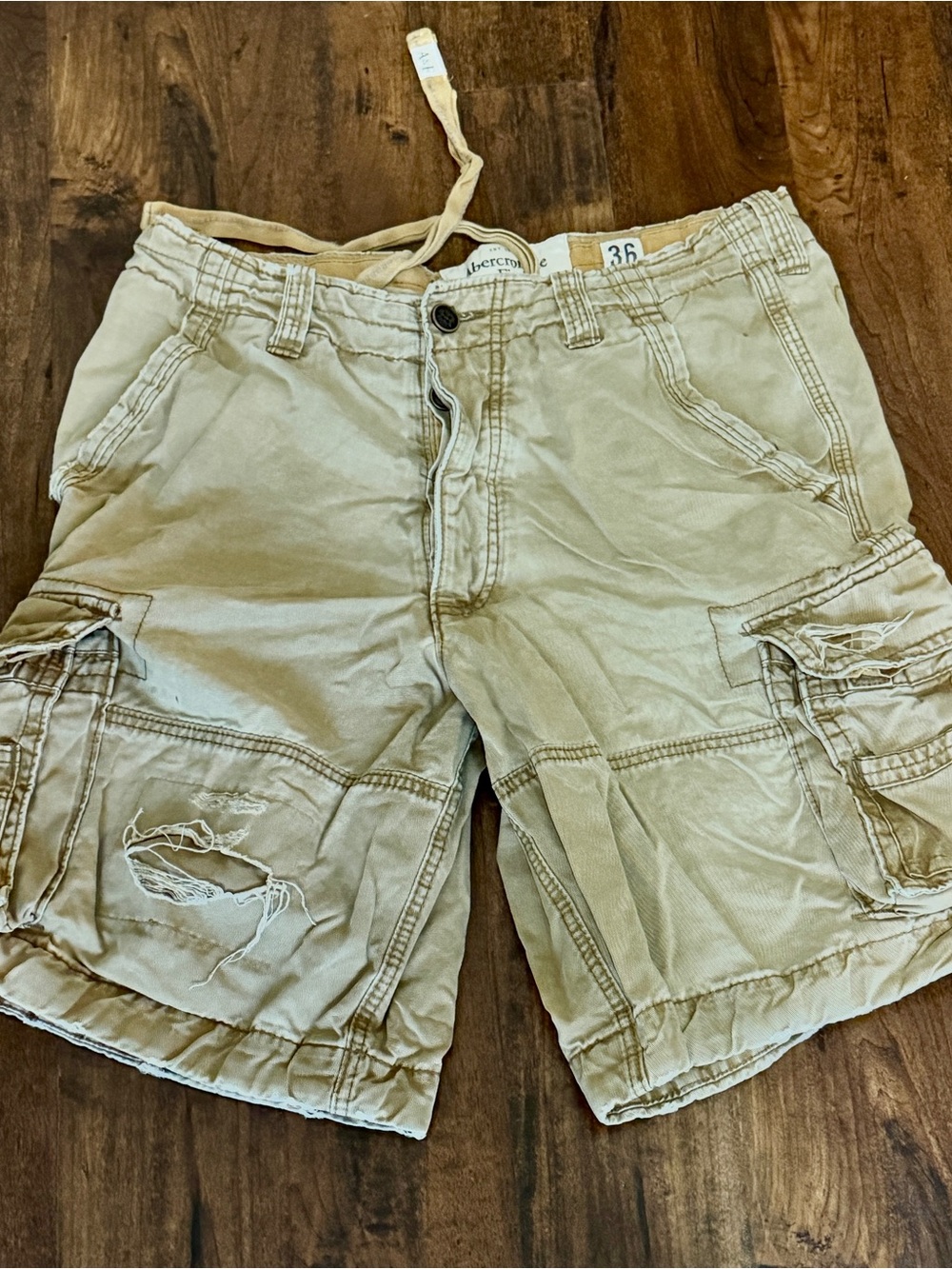 Abercrombie & Fitch Khaki Utility Cargo Shorts Y2K